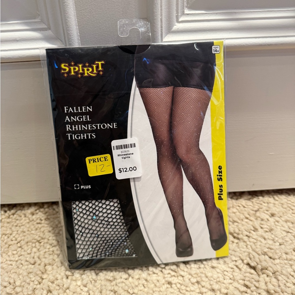 Spirit Black Fallen Angel Rhinestone Tights
